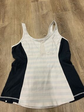 lululemon athletica White and gray Striped Tank Top